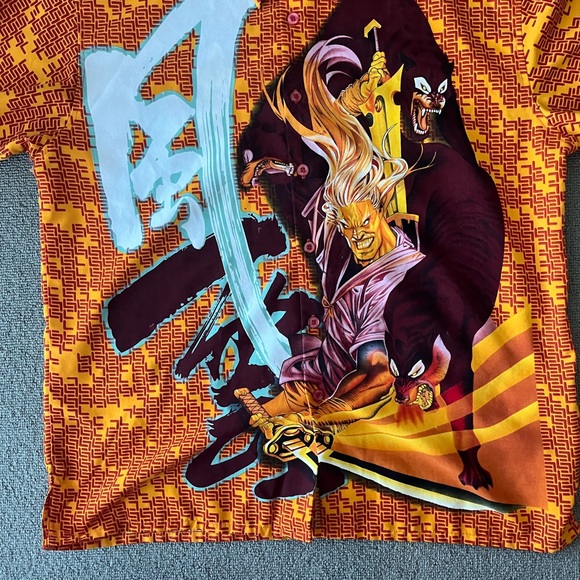 2000s Engineered Manga Graphic Button-Up large - Picture 2 of 6